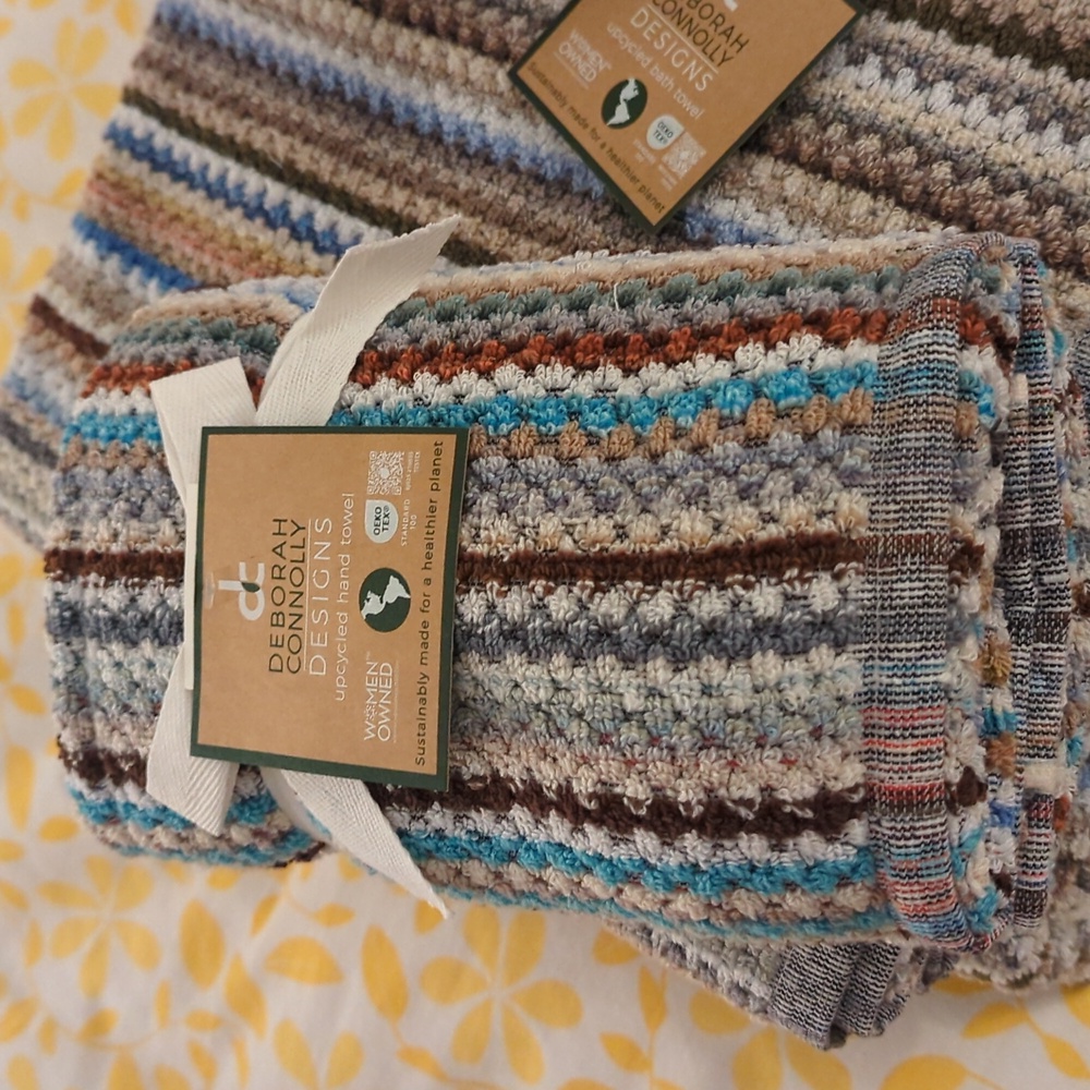 Deborah Connolly Striped Multicolor Towel Set - Picture 3 of 6